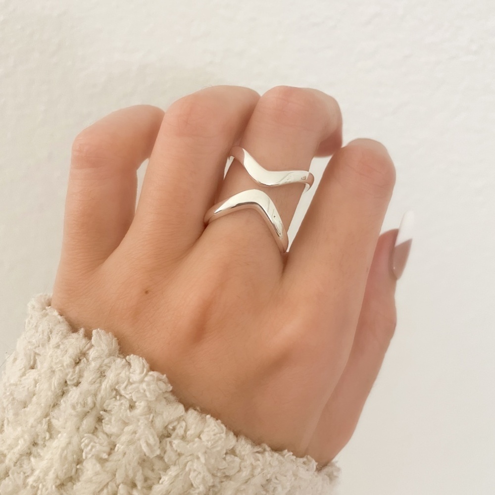 925 Sterling Silver Chunky Ring Silver Statement Ring Large Geometric Ring